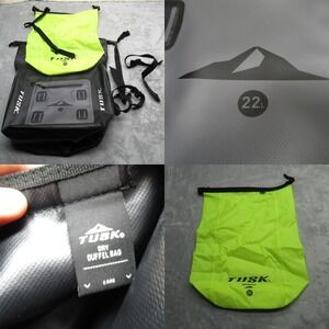 Tusk Dry Duffle Bag Waterproof Roll Top Backpacking Motorcycle 22L/25L W/ Straps